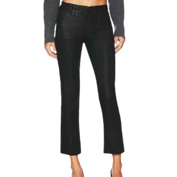 NWT Paige Mayslie Straight Jean in Black Fog Luxe Coating - Sz 28 - Picture 1 of 14